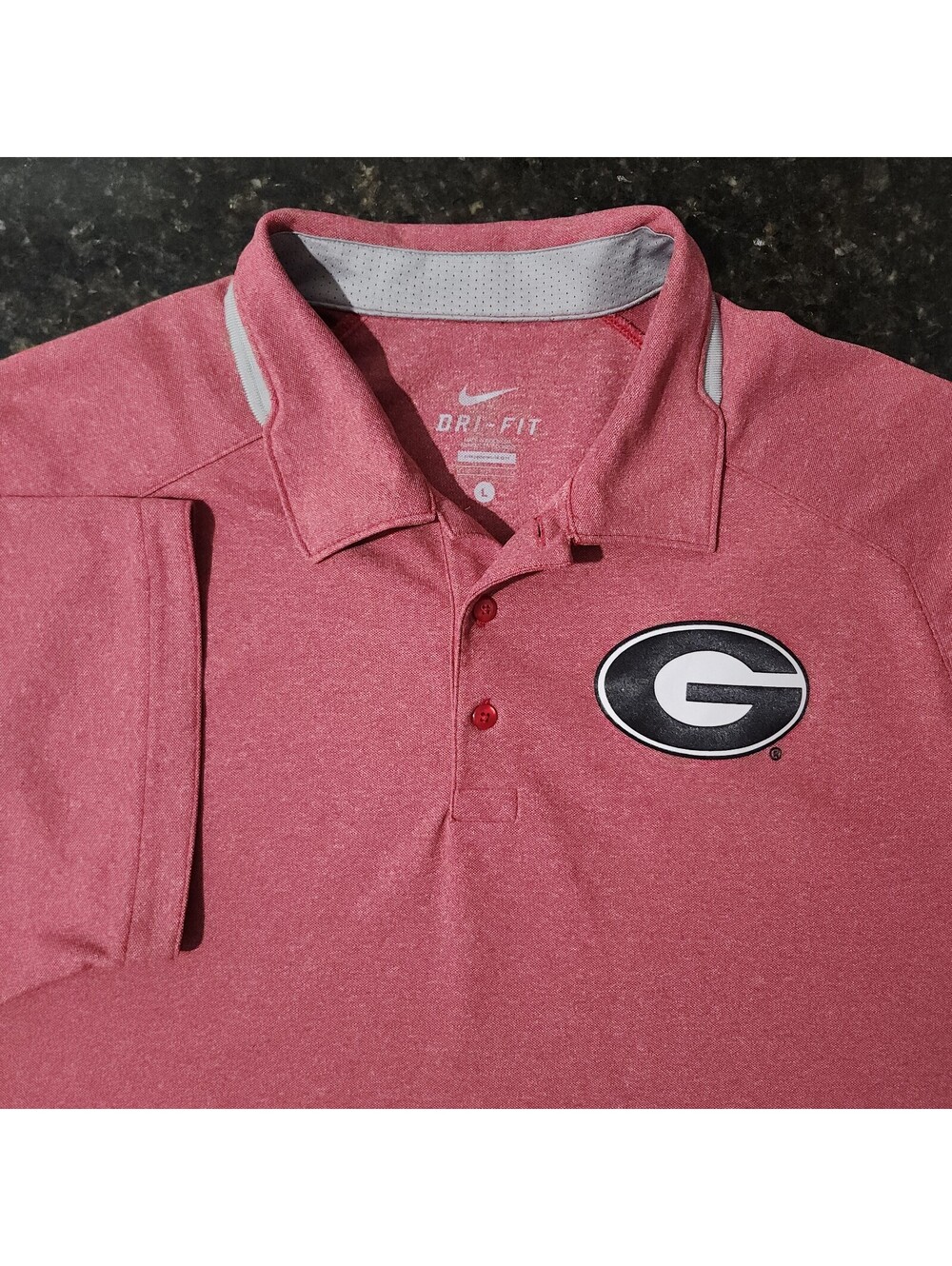 Nike University Georgia UGA Performance Stretch Polo Game Day Golf Casual Large